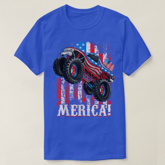 July 4th Monster Truck Merica Shirts, Toddlers Ame T-Shirt (Design Front)