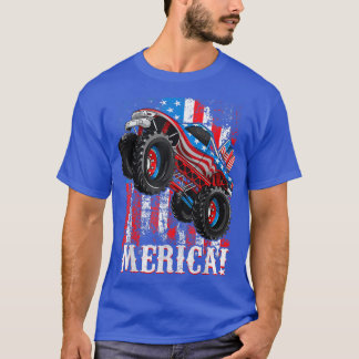 July 4th Monster Truck Merica Shirts, Toddlers Ame T-Shirt