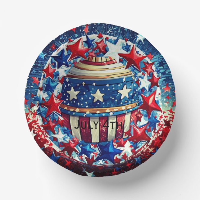 July 4th Paper Bowls, 7" Paper Bowl Plate (Front)