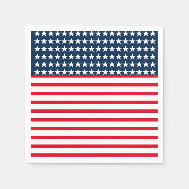 July 4th Paper Napkins-Stars & Stripes Napkin (Front)