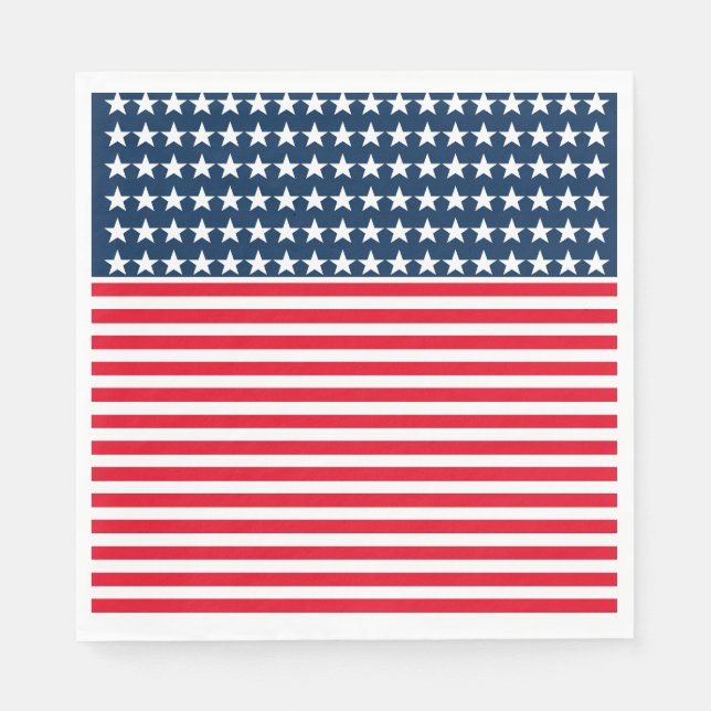 July 4th Paper Napkins-Stars & Stripes Napkin (Front)