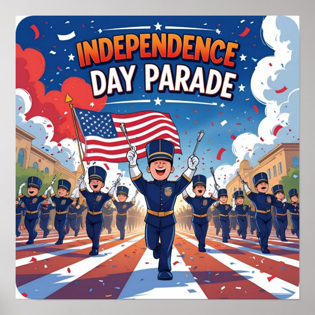 July 4th Parade Celebration Poster Download (Front)