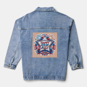 July 4th Patriotic 250 Year Birthday Denim Jacket