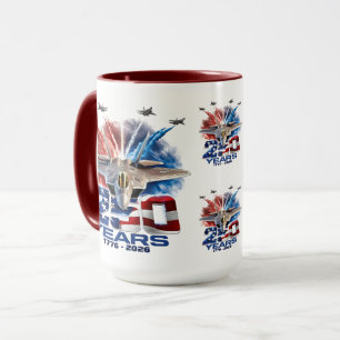 July 4th Patriotic 250 Year Birthday Mug