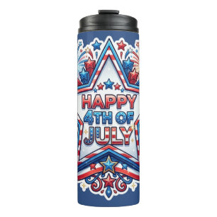 July 4th Patriotic 250 Year Birthday Thermal Tumbler