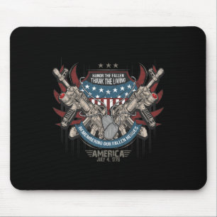 July 4th Patriotic America Military Veteran Indepe Mouse Mat