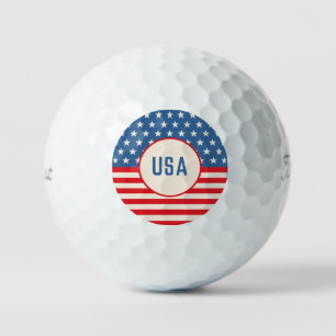 July 4th Patriotic Golf Ball Red White Blue