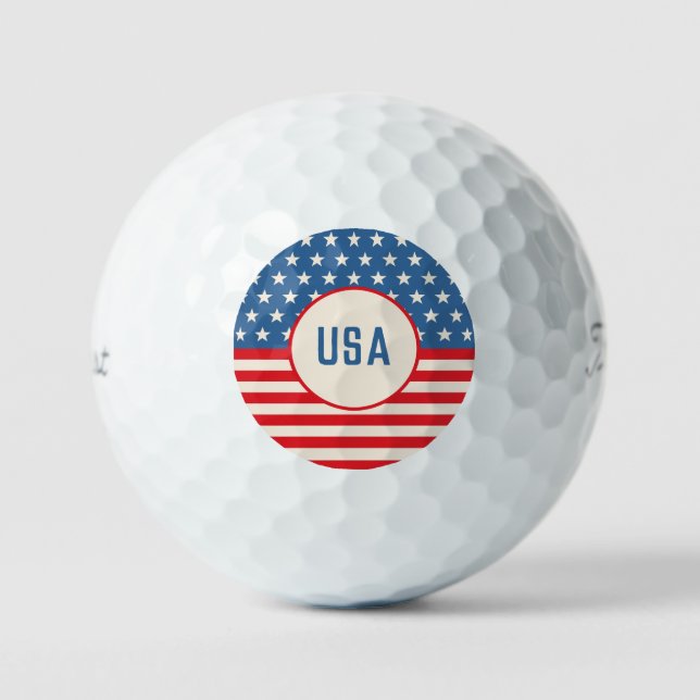 July 4th Patriotic Golf Ball Red White Blue (Front)