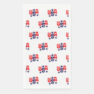 July 4th Patriotic Paper Guest Towel Napkin