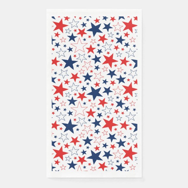 July 4th Patriotic Paper Guest Towel Napkin (Front)