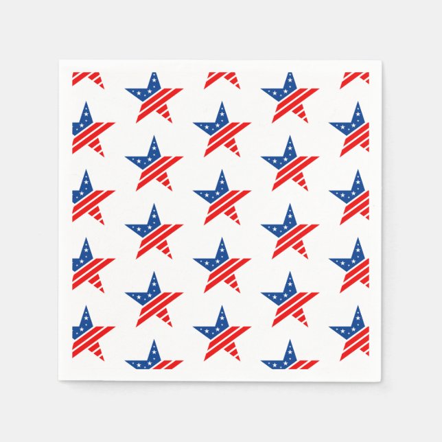 July 4th Patriotic Paper Napkins (Front)