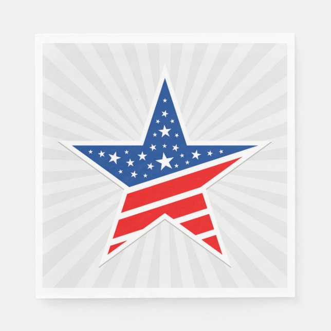 July 4th Patriotic Paper Napkins (Front)