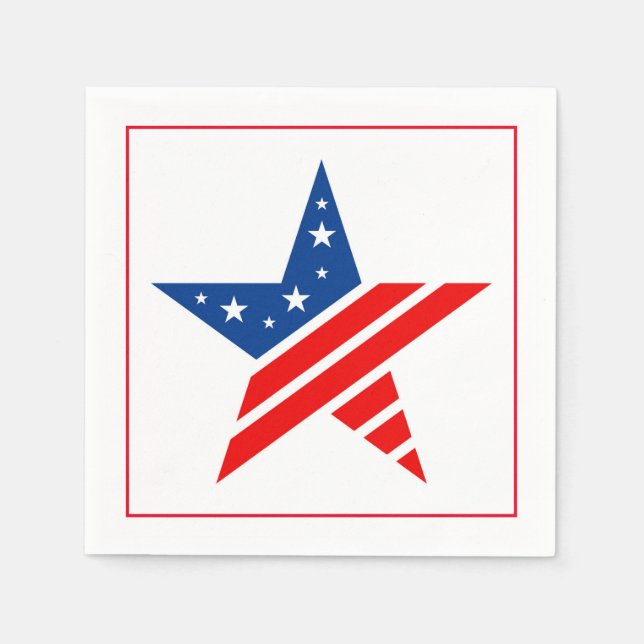 July 4th Patriotic Paper Napkins (Front)