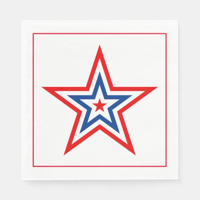 July 4th Patriotic Paper Napkins (Front)