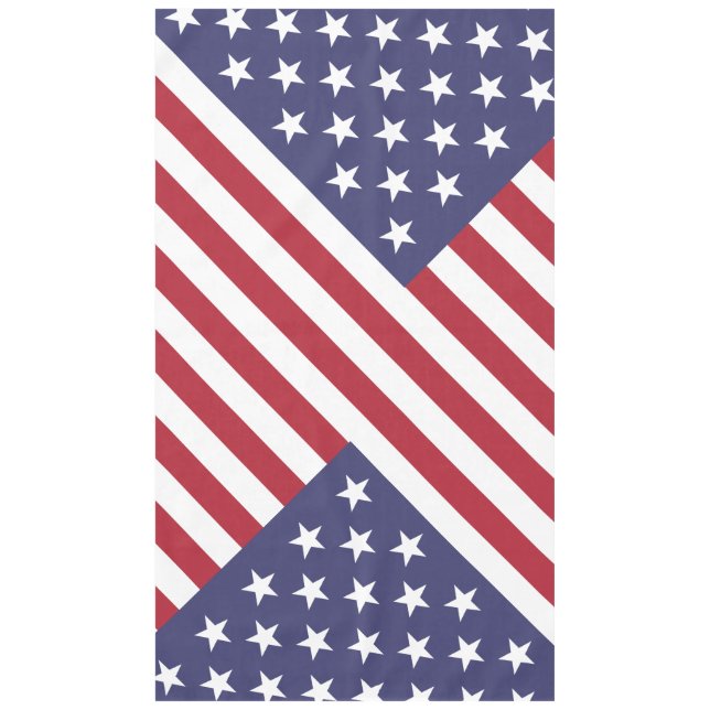 July 4th Picnic Stars and Stripes American Patriot Tablecloth (Front)