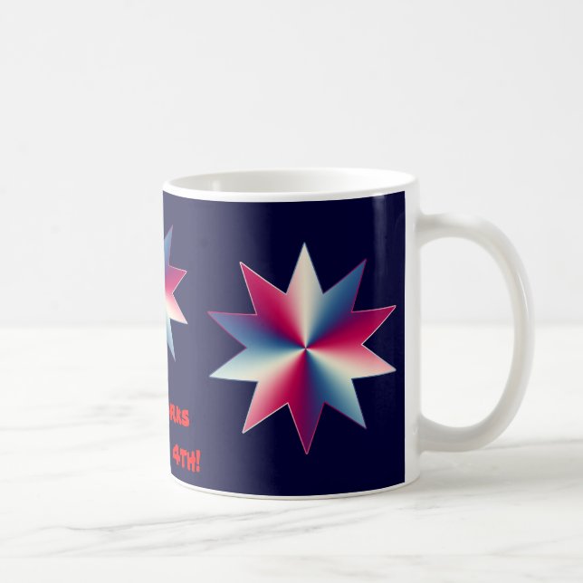 July 4th Red, White and Blue Coffee Mug (Right)