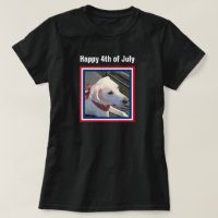 July 4th Red White Blue Cute Dog Wearing Scarf