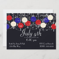 July 4th Red White Blue Globe Lanterns