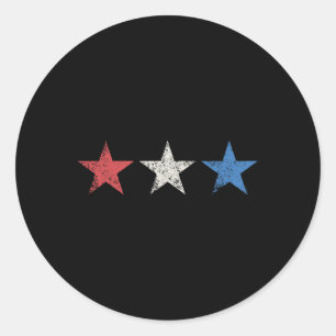 July 4th Red White Blue Stars Cute Usa Patriotic A Classic Round Sticker