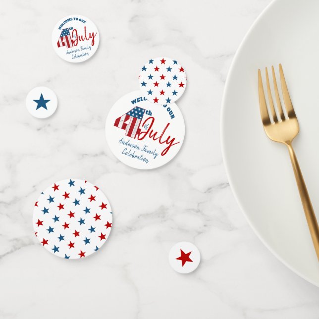 July 4th Red White Blue Stars USA Flag Patriotic Confetti (Group)