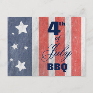 July 4th Stars & Stripes BBQ or Sale Postcard