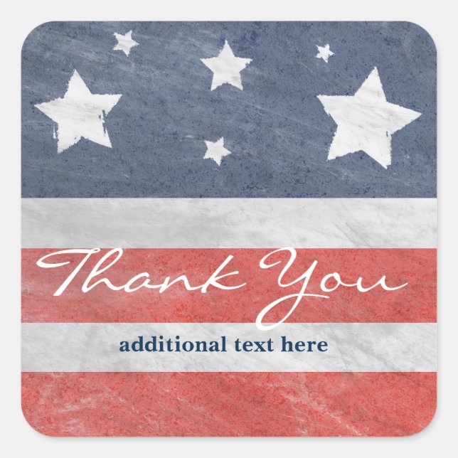 July 4th Stars & Stripes USA Party Favour Sticker (Front)