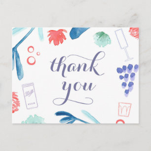 July 4th thank you postcard, stars and stripes postcard