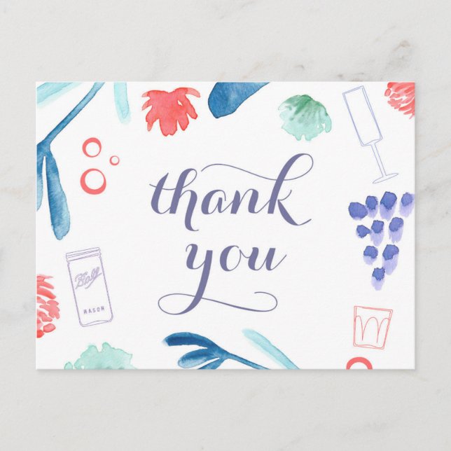 July 4th thank you postcard, stars and stripes postcard (Front)