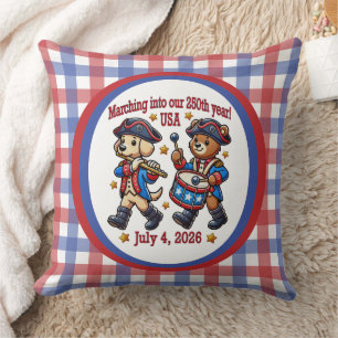 July 4th USA 250th Anniversary Semiquincentennial Cushion