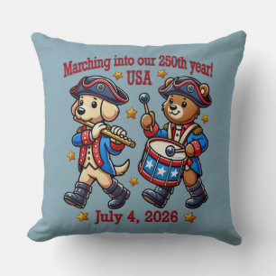 July 4th USA 250th Anniversary Semiquincentennial Cushion