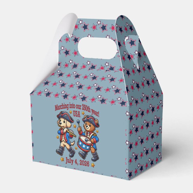 July 4th USA 250th Anniversary Semiquincentennial  Favour Box (Front Side)