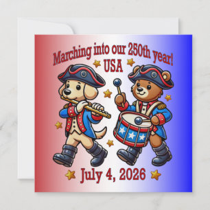 July 4th USA 250th Anniversary Semiquincentennial  Invitation