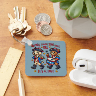 July 4th USA 250th Anniversary Semiquincentennial  Key Ring