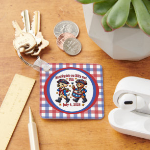 July 4th USA 250th Anniversary Semiquincentennial  Key Ring