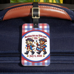 July 4th USA 250th Anniversary Semiquincentennial Luggage Tag