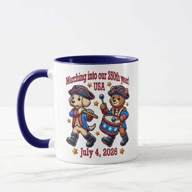 July 4th USA 250th Anniversary Semiquincentennial  Mug (Left)