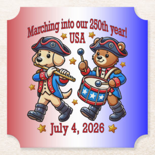 July 4th USA 250th Anniversary Semiquincentennial  Paper Coaster