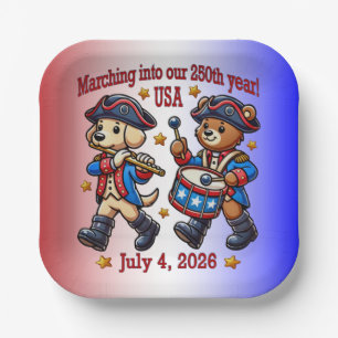 July 4th USA 250th Anniversary Semiquincentennial  Paper Plate