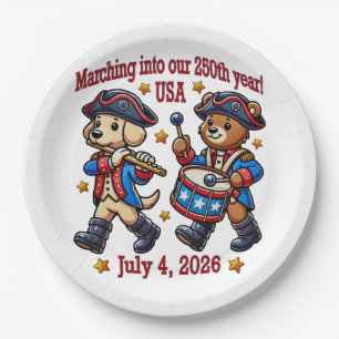 July 4th USA 250th Anniversary Semiquincentennial Paper Plate