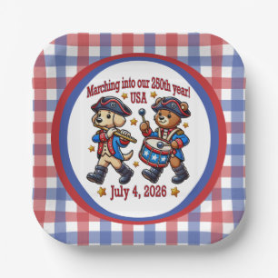 July 4th USA 250th Anniversary Semiquincentennial  Paper Plate