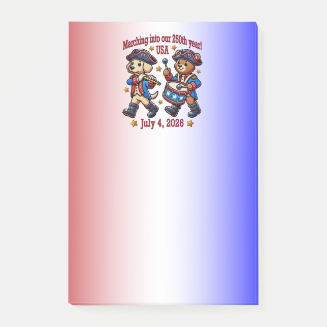 July 4th USA 250th Anniversary Semiquincentennial  Post-it Notes (Front)
