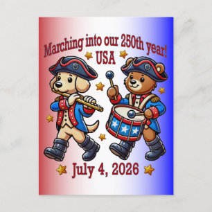 July 4th USA 250th Anniversary Semiquincentennial Postcard