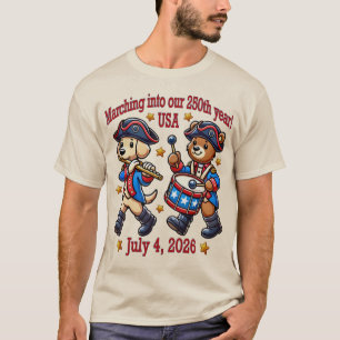 July 4th USA 250th Anniversary Semiquincentennial  T-Shirt