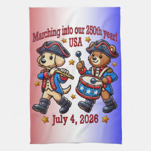 July 4th USA 250th Anniversary Semiquincentennial  Tea Towel