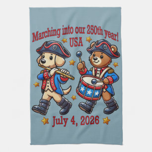 July 4th USA 250th Anniversary Semiquincentennial  Tea Towel