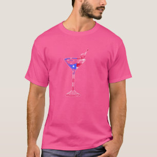 July 4th USA American Flag Funny Cocktail Martini T-Shirt