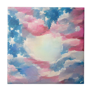 July 4th USA flag love digital abstract art  Tile
