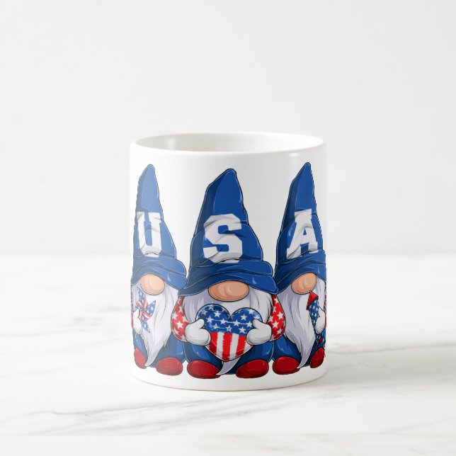 July 4th USA Gnomes T-Shirt Coffee Mug (Center)