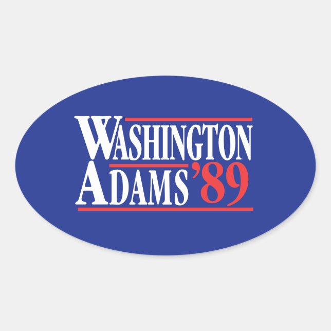 July 4th Washington Adams Campaign Bumper Sticker (Front)