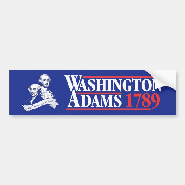 July 4th Washington Adams Campaign Bumper Sticker (Front)